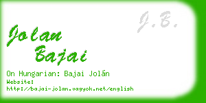 jolan bajai business card